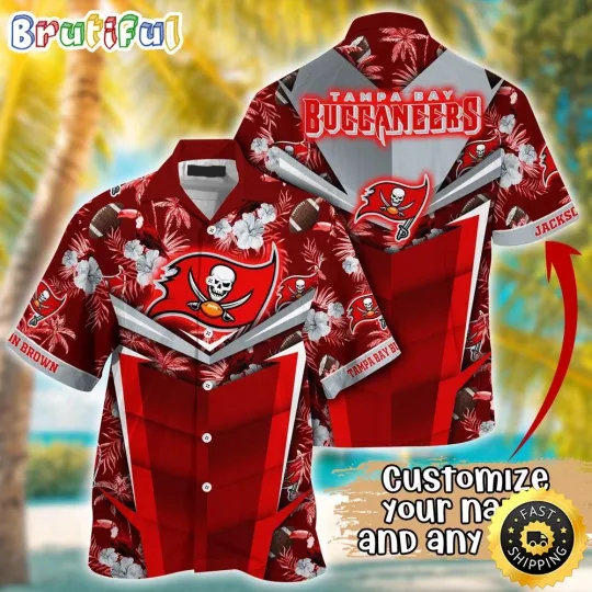 Discover Customized Tampa Bay Buccaneers Summer Football Aloha Hawaiian Shirt