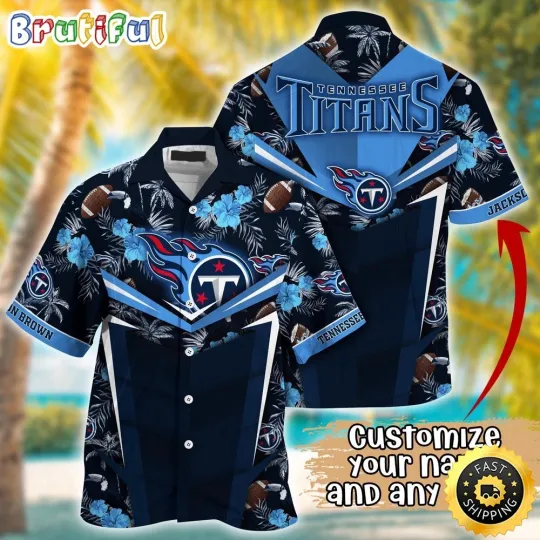 Discover Customized Tennessee Titans Summer Football Aloha Hawaiian Shirt