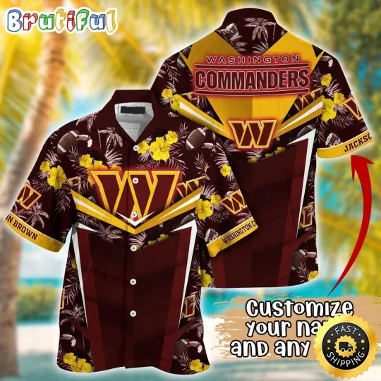 Customized Washington Commanders Summer Football Aloha Hawaiian Shirt