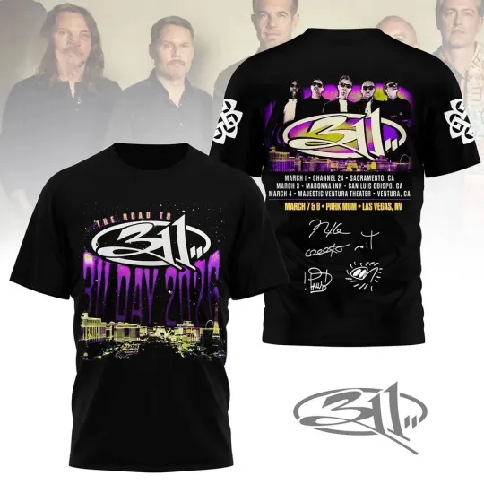 Discover New 311 Band Unity Tour 2026 3D T-Shirt S-5XL