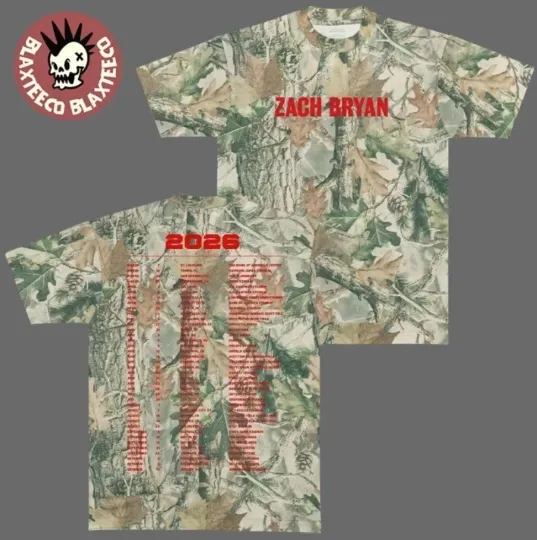Discover Zach Bry*an Tour 2026 With Heaven On Top Merch Camo 3D T-Shirt