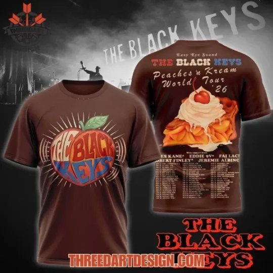 Discover The Black Keys Announce Peaches ‘n Kream World Tour 2026 T-Shirt 3D