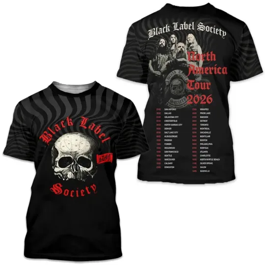 Discover Black Label Society North America Tour 2026 3D T-Shirt TU689