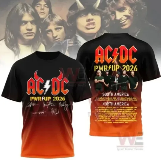 Discover AC-DC Band PWR UP 2026 Tour Shirt All Over Print 3D T-Shirt HN972