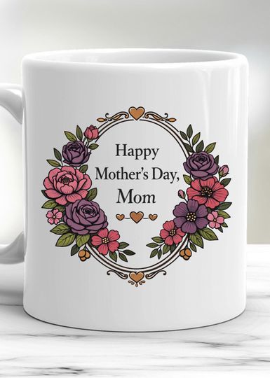 Discover Mothers Day Mug for Mom, Floral Coffee Cup, You Are Loved More Than Words Can Say, Gift from Daughter or Son