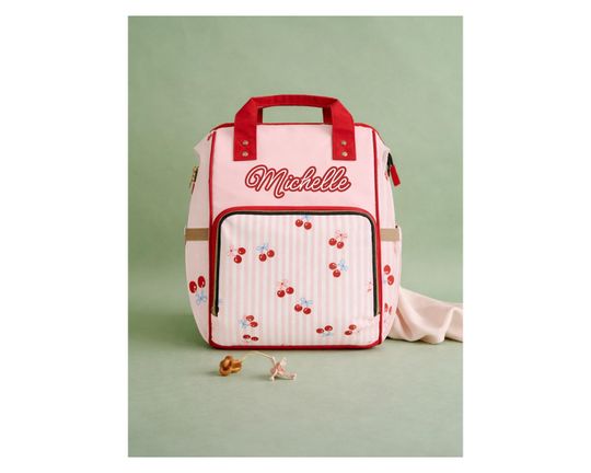 Discover Personalized Cherry Diaper Backpack for Girls