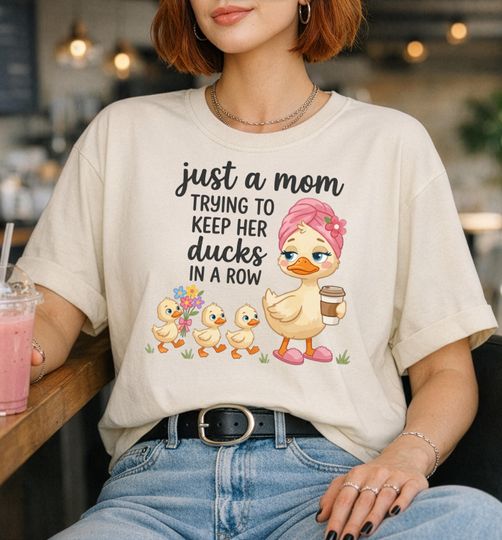 Discover Funny Duck Mom T-Shirt  Mom Keeping Ducks in a Row Tee