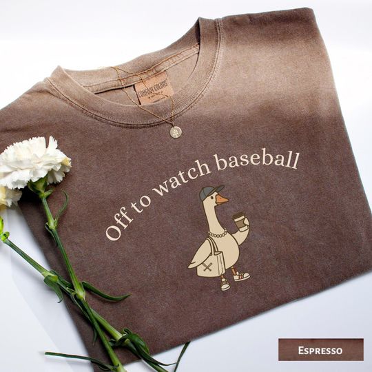 Discover Comfort Colors Baseball Mom Shirt, Off to Watch Baseball Goose, Funny Silly Goose Tee, Retro Game Day T-Shirt, Baseball Mama Gift