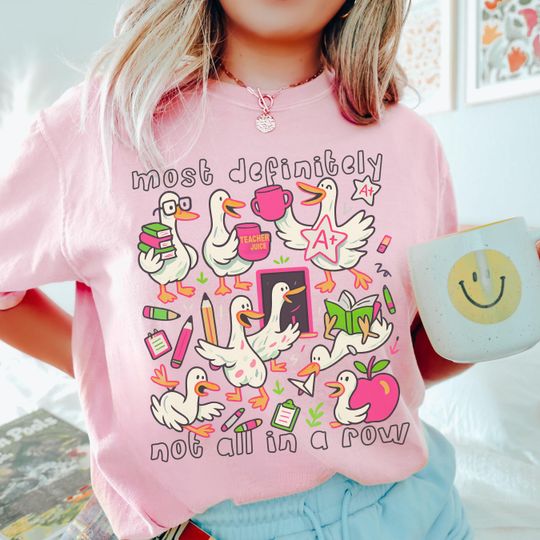Discover Comfort Colors Teacher Shirt, Funny Goose Back to School Tee, Ducks In a Row Shirt, Goose Teacher, Elementary Prek Teacher Gift