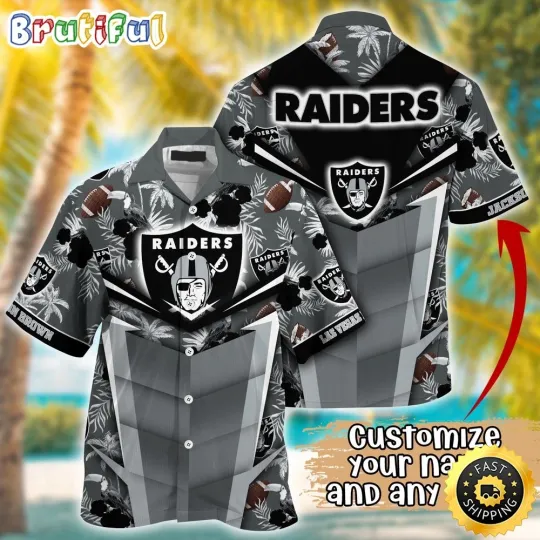 Discover Customized Las Vegas Raiders Summer Football Aloha Hawaiian Shirt