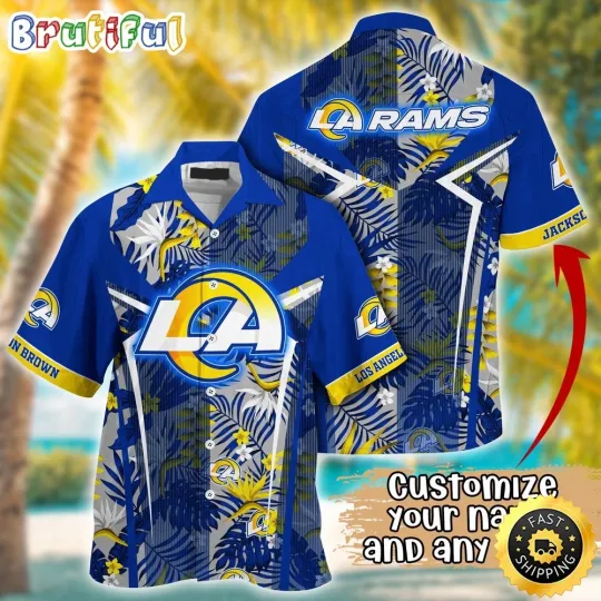 Discover Customized Los Angeles Rams Summer Football Tropical Hawaiian Shirt