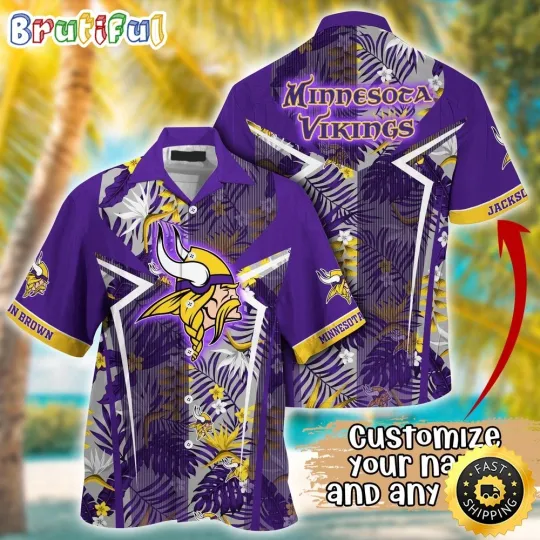 Customized Minnesota Vikings Summer Football Tropical Hawaiian Shirt