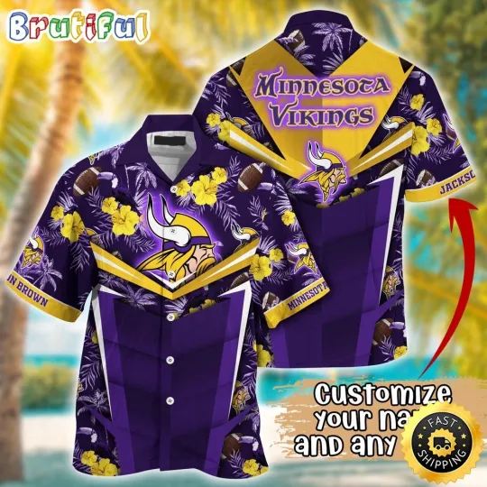 Discover Customized Minnesota Vikings Summer Football Aloha Hawaiian Shirt