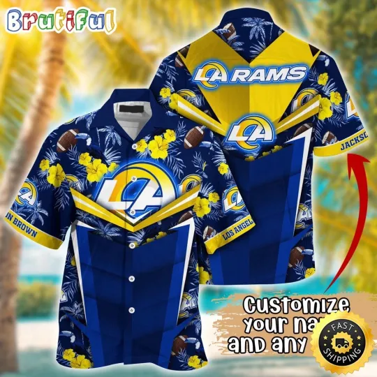 Discover Customized Los Angeles Rams Summer Football Aloha Hawaiian Shirt