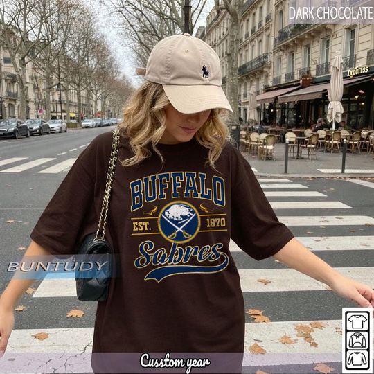 Vintage Buffalo Sabres Hockey T-shirt, Buffalo Crewneck Shirt, Retro Sabres Hockey, Hockey