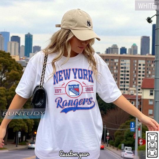 Discover Vintage New York Rangers Hockey T-shirt, NY Rangers Crewneck, Retro Hockey Shirt