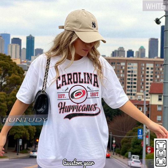 Discover Vintage Carolina Hurricanes Hockey T-shirt, Carolina Crewneck, Retro Hurricanes Hockey Tee