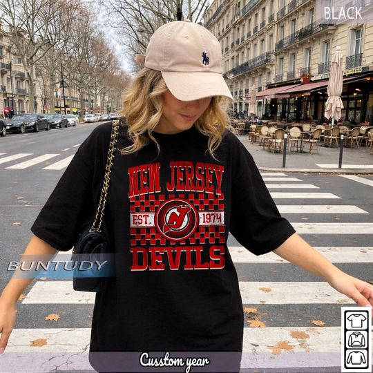 Discover New Jersey Devils Vintage Hockey T-shirt, NJ Hockey Crewneck, Retro Devils Shirt
