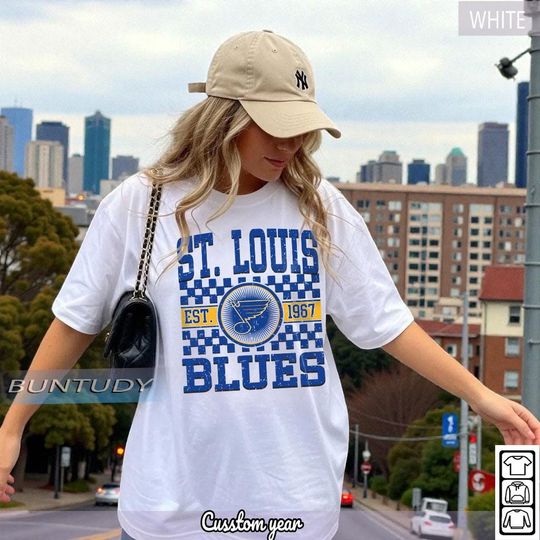 Discover St. Louis Blues Vintage Hockey T-shirt, STL Hockey Crewneck, Retro Blues Shirt