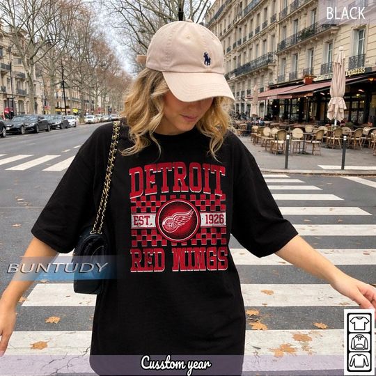 Discover Detroit Red Wings Vintage Hockey T-shirt, Detroit Hockey Crewneck, Retro Red Wings Shirt