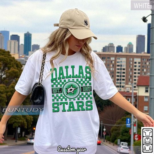Dallas Stars Vintage Hockey T-shirt, Dallas Crewneck Shirt, Retro Stars Hockey Tee, Hockey