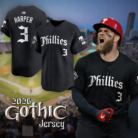 Philadelphia Phillies Bryce Harper 2026 Gothic Edition Jersey