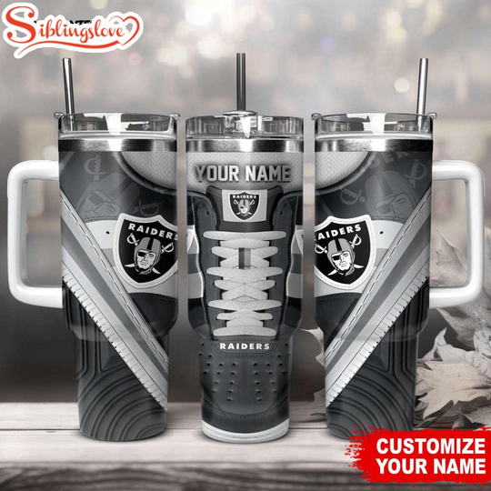 Custom Name Las Vegas Raiders Sneaker football Tumbler 40Oz Handle