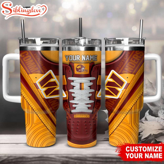 Custom Name Washington Commanders Sneaker football Tumbler 40Oz Handle