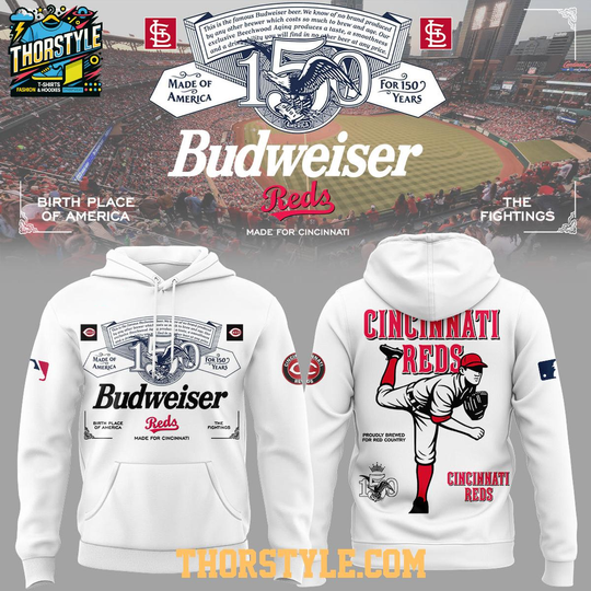 Cincinnati Reds x Budweiser 150 Years 2026 Hoodie