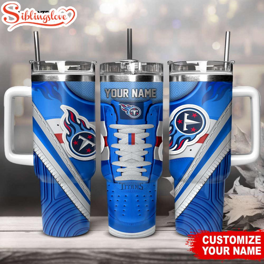Discover Custom Name Tennessee Titans Sneaker football Tumbler 40Oz Handle