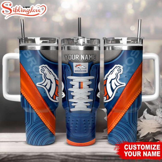 Custom Name Denver Broncos Sneaker football Tumbler 40Oz Handle