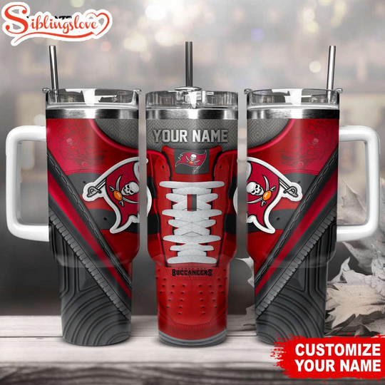 Custom Name Tampa Bay Buccaneers Sneaker football Tumbler 40Oz Handle