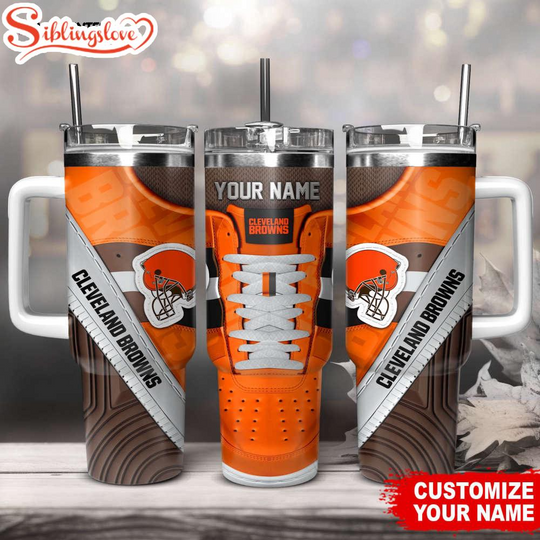 Discover Custom Name Cleveland Browns Sneaker football Tumbler 40Oz Handle