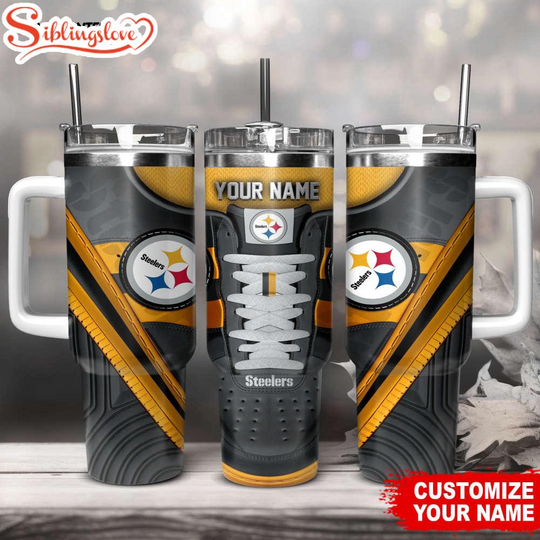 Discover Custom Name Pittsburgh Steeler Sneaker football Tumbler 40Oz Handle
