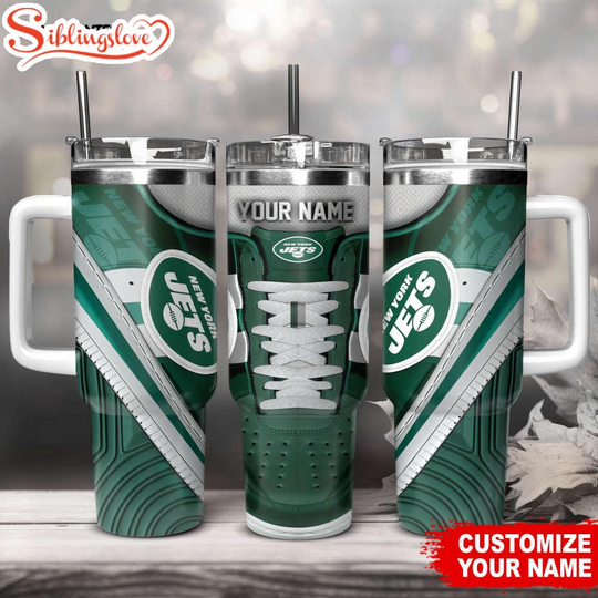 Discover Custom Name New York Jets Sneaker football Tumbler 40Oz Handle