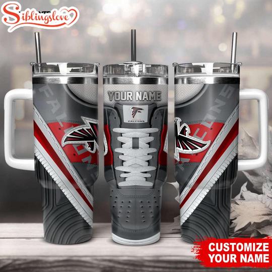 Custom Name Atlanta Falcons Sneaker football Tumbler 40Oz Handle