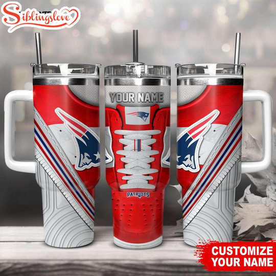 Discover Custom Name New England Patriots Sneaker football Tumbler 40Oz Handle