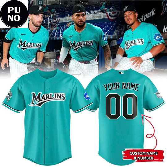 Miami Marlins Teal Time 2026 Fightin’ Fish Through Every Era Personalized Baseball Jersey