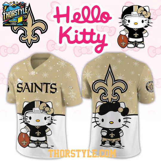 Discover New Orleans Saints Hello Kitty Gameday Football Jersey