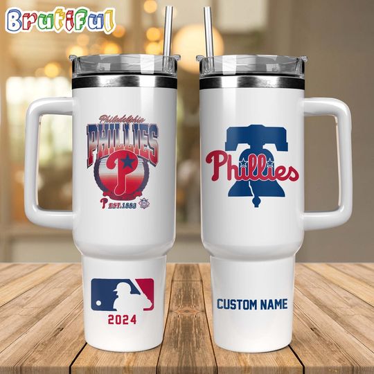 Philadelphia Phillies Est 1883 40oz Tumbler With Handle