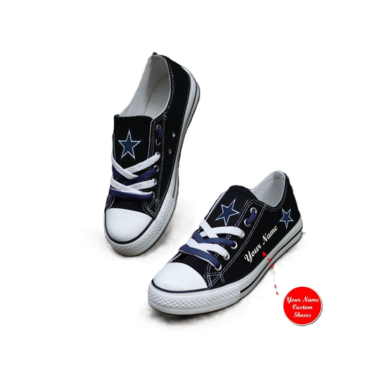 Dallas Cowboys Personalized  Low Top Sneakers, Football Lover Shoes, Gift For Fan