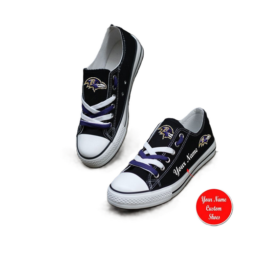 Baltimore Ravens Personalized Low Top Sneakers, Football Lover Shoes, Gift For Fan