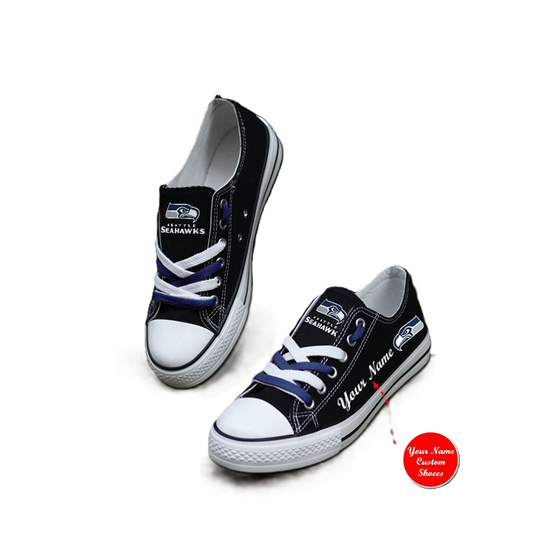 Discover Seattle Seahawks Personalized Low Top Sneakers, Football Lover Shoes, Gift For Fan