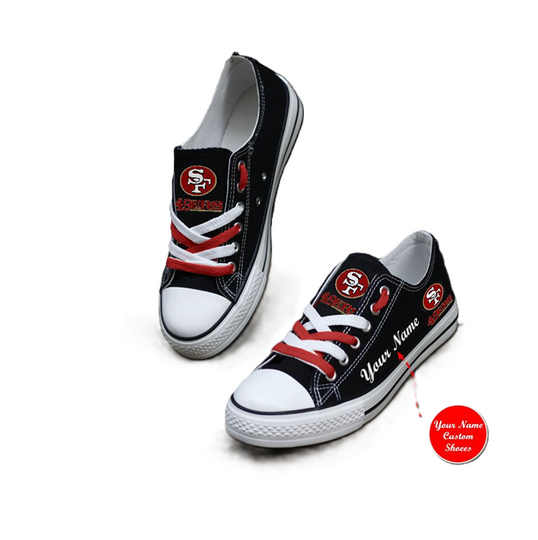 San Francisco 49ers Personalized  Low Top Sneakers, Football Lover Shoes, Gift For Fan