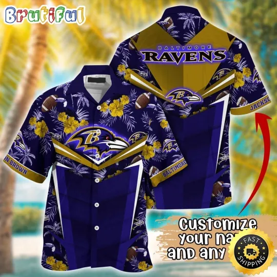 Discover Customized Baltimore Ravens Summer Football Aloha Hawaiian Shirt