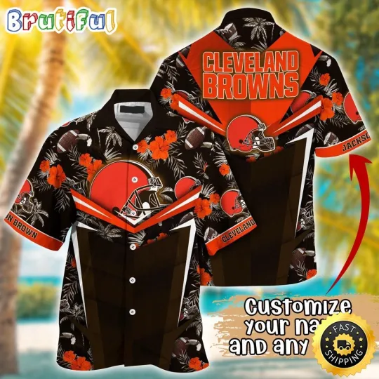 Discover Customized Cleveland Browns Summer Football Aloha Hawaiian Shirt