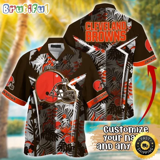 Discover Customized Cleveland Browns Summer Football Tropical Hawaiian Shirt