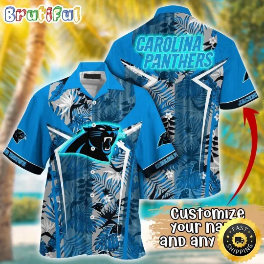 Customized Carolina Panthers Summer Football Tropical Hawaiian Shirt