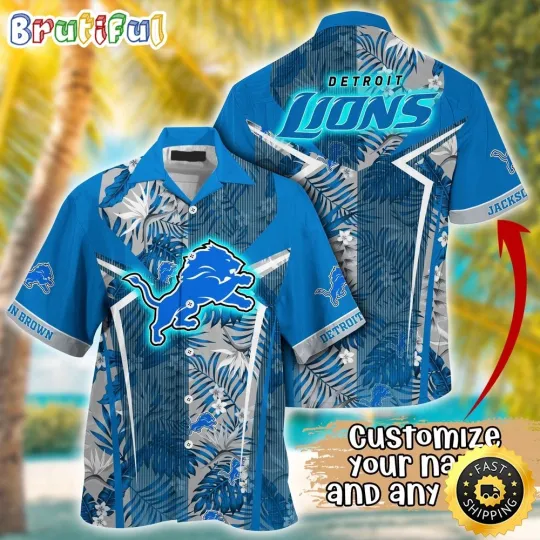 Discover Customized Detroit Lions Summer Football Tropical Hawaiian Shirt