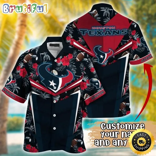 Discover Customized Houston Texans Summer Football Aloha Hawaiian Shirt